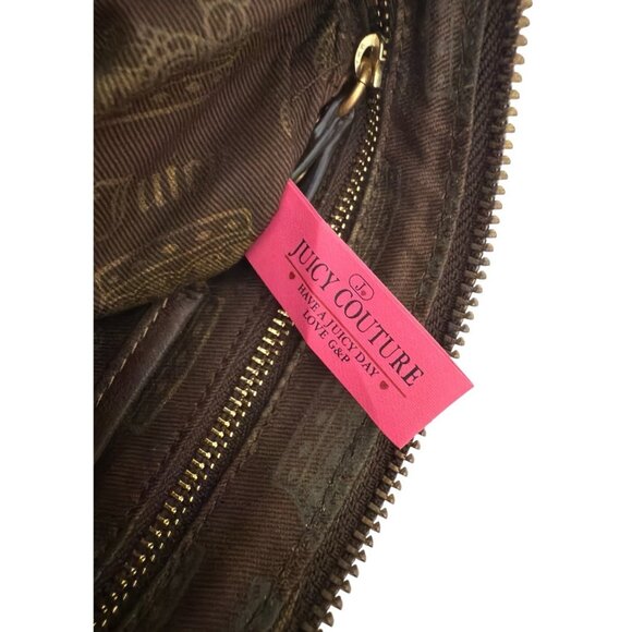 Juicy Couture Brown Leather Charm Wristlet Purse - Picture 15 of 15